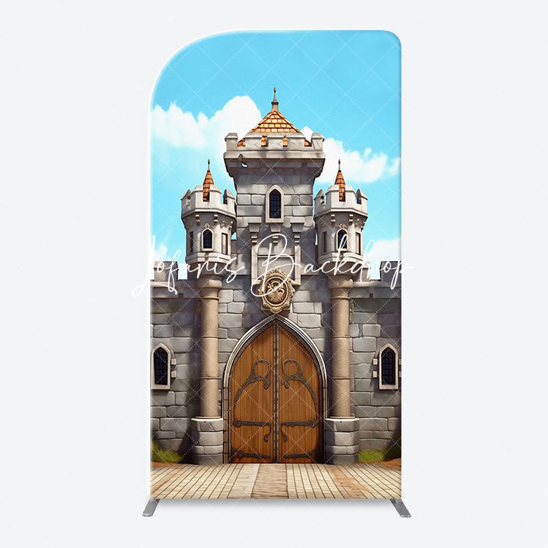 Lofaris Classic Game Castle Blue Sky Arch Birthday Backdrop
