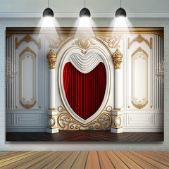 Lofaris Classic White Wall Red Curtain Photography Backdrop