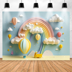 Lofaris Classy Candy Color Rainbow Cloud Birthday Backdrop