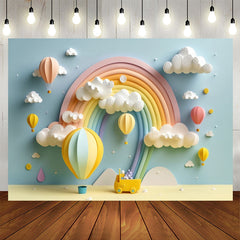 Lofaris Classy Candy Color Rainbow Cloud Birthday Backdrop