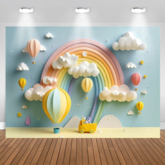 Lofaris Classy Candy Color Rainbow Cloud Birthday Backdrop