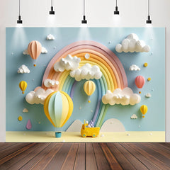 Lofaris Classy Candy Color Rainbow Cloud Birthday Backdrop