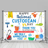 Lofaris Cleaning Tools Happy National Custodian Day Backdrop
