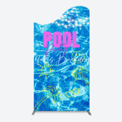 Lofaris Clear Blue Water Smile Cool Arch Pool Party Backdrop