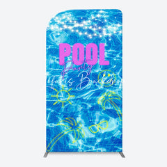 Lofaris Clear Blue Water Smile Cool Arch Pool Party Backdrop