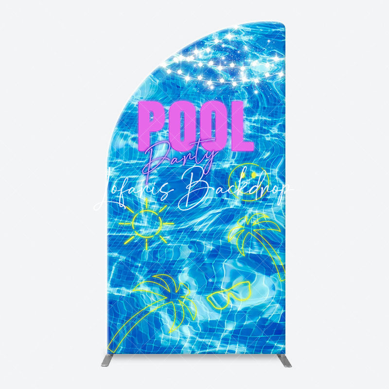 Lofaris Clear Blue Water Smile Cool Arch Pool Party Backdrop