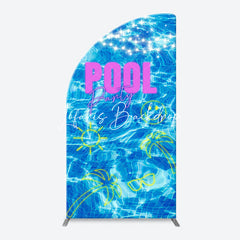 Lofaris Clear Blue Water Smile Cool Arch Pool Party Backdrop
