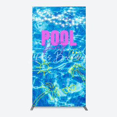 Lofaris Clear Blue Water Smile Cool Arch Pool Party Backdrop