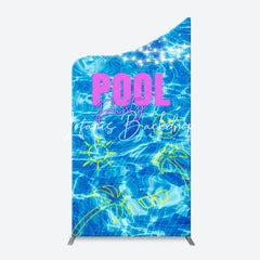 Lofaris Clear Blue Water Smile Cool Arch Pool Party Backdrop