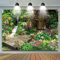 Lofaris Clear Stream Leaves Colorful Floral Spring Backdrop