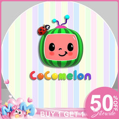 (Ship In 24HR) Circle Watermelon Stripe Birthday Backdrop For Party