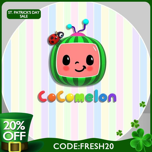 (Ship In 24HR) Circle Watermelon Stripe Birthday Backdrop For Party