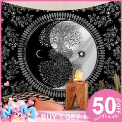 (Ship In 24HR) Tree Of Life Tree Moon Divination Family Wall Tapestry