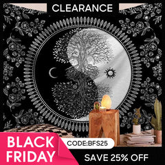 (Ship In 24HR) Tree Of Life Tree Moon Divination Family Wall Tapestry