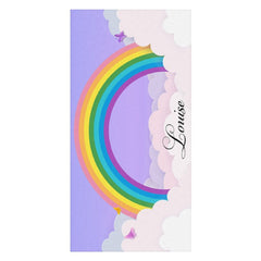 Lofaris Clouds Rainbow Custom Girl Name Beach Towel