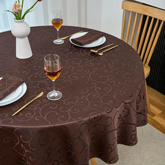 Lofaris Coffee Round Luxury Premium Polyester Table Cover