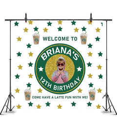 Lofaris Coffee Welcome To 12th Personalized Birthday Backdrop