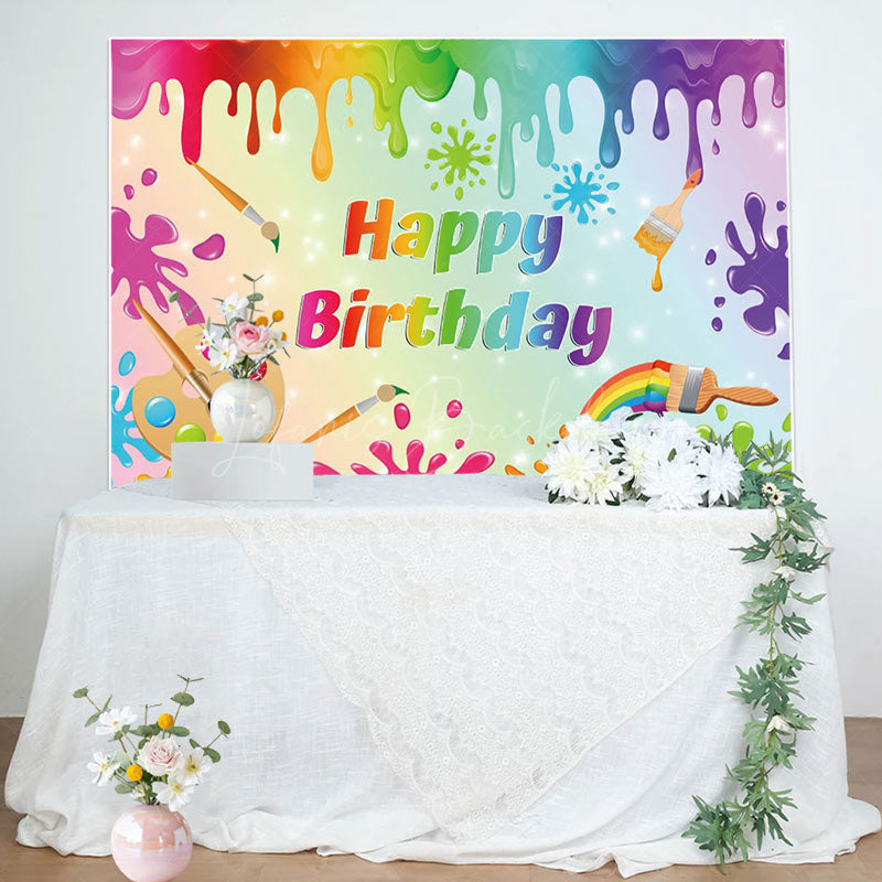 Lofaris Color Drawing Board Graffiti Kids Birthday Backdrop