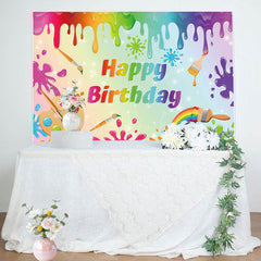 Lofaris Color Drawing Board Graffiti Kids Birthday Backdrop