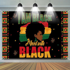 Lofaris Colored Border Girl Black History Month Backdrop