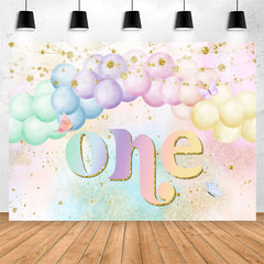 Lofaris Colored Sparkle Gold Balloon 1st Birthday Backdrop
