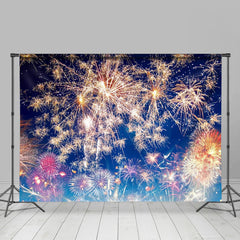 Lofaris Colored Sparkle Night Sky Happy New Year Backdrop