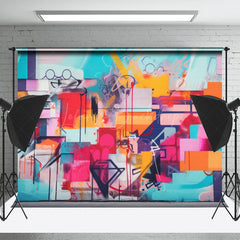 Lofaris Colorful Art Pattern Brick Graffiti Wall Backdrop