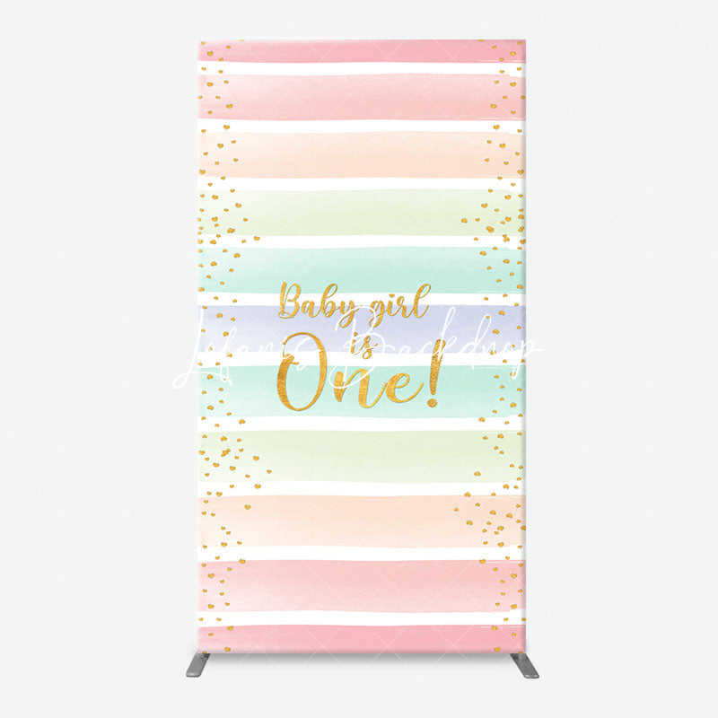 Lofaris Colorful Baby Girl Is One Arch Birthday Backdrop