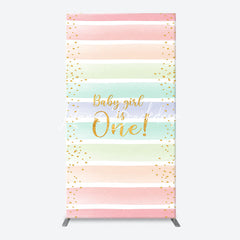 Lofaris Colorful Baby Girl Is One Arch Birthday Backdrop