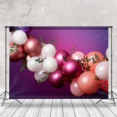 Lofaris Colorful Balloon Leaves Decoration Photo Backdrop