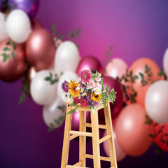 Lofaris Colorful Balloon Leaves Decoration Photo Backdrop
