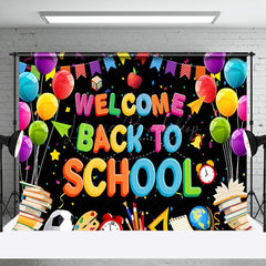 Lofaris Colorful Balloon Ribbon Books Back To School Backdrop