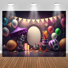 Lofaris Colorful Balloons Flags Confetti Birthday Backdrop