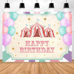 Lofaris Colorful Balloons Tents Girl Happy Birthday Backdrop