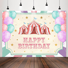 Lofaris Colorful Balloons Tents Girl Happy Birthday Backdrop