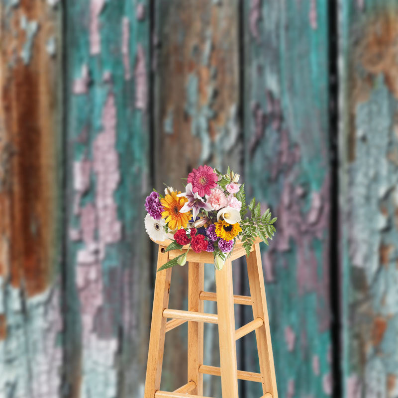 Lofaris Colorful Broken Wood Texture Backdrop For Photo