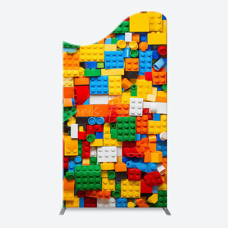 Lofaris Colorful Building Blocks Boy Arch Birthday Backdrop