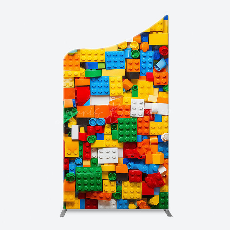 Lofaris Colorful Building Blocks Boy Arch Birthday Backdrop