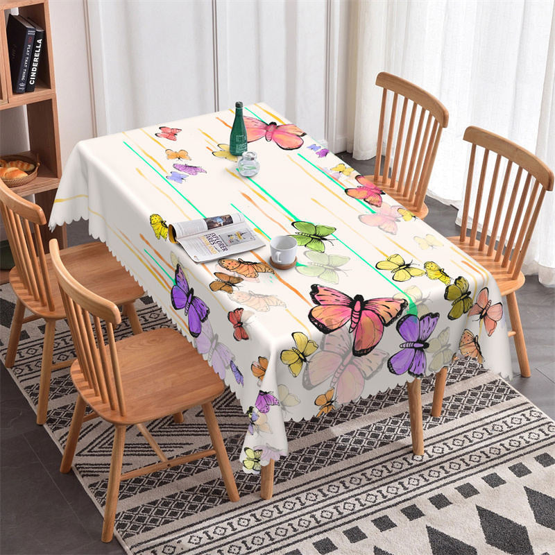 Lofaris Colorful Butterflies Modern Rectangle Tablecloth
