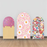Lofaris Colorful Candy Cream Floral Party Arch Backdrop Kit