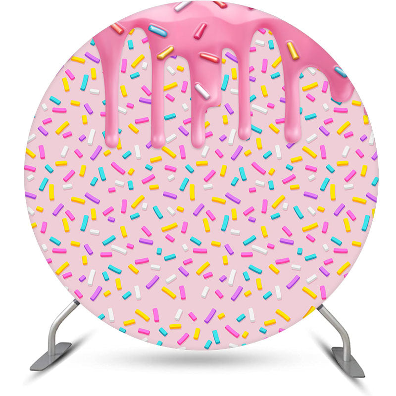 Lofaris Colorful Candy Cream Round Backdrop For Birthday