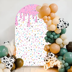 Lofaris Colorful Candy Pink Melted Cream White Arch Backdrop