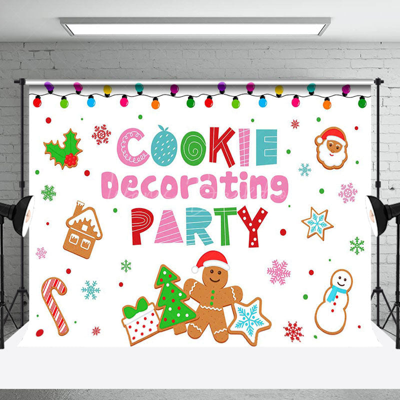 Lofaris Colorful Christmas Cookie Decorating Party Backdrop