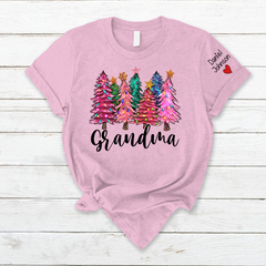 Lofaris Colorful Christmas Trees Love Grandma Kids T - Shirt