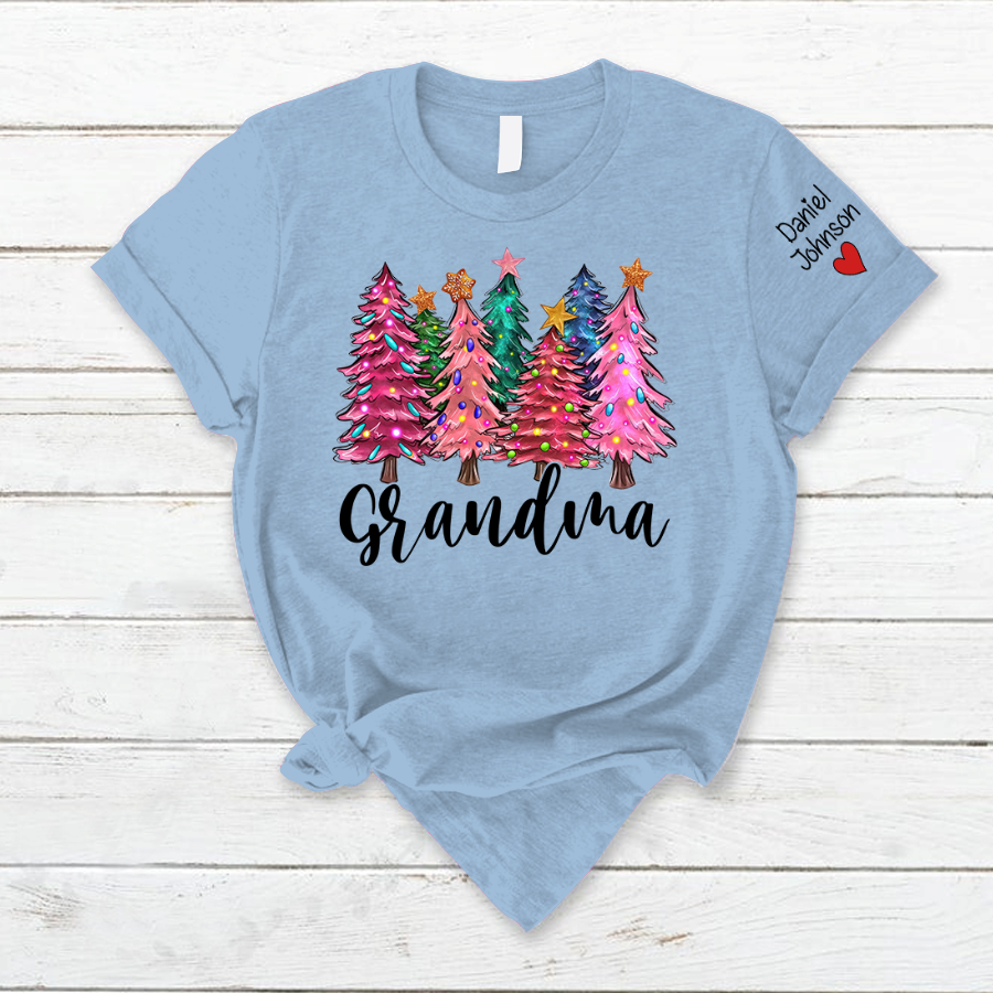 Lofaris Colorful Christmas Trees Love Grandma Kids T - Shirt