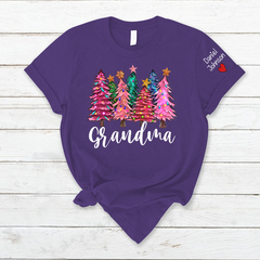 Lofaris Colorful Christmas Trees Love Grandma Kids T - Shirt