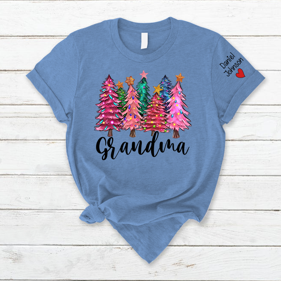 Lofaris Colorful Christmas Trees Love Grandma Kids T - Shirt