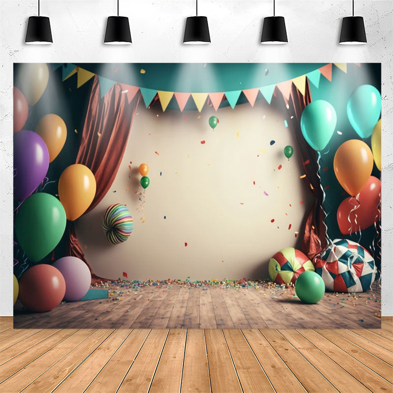 Lofaris Colorful Confetti Balloons 1st Birthday Backdrop
