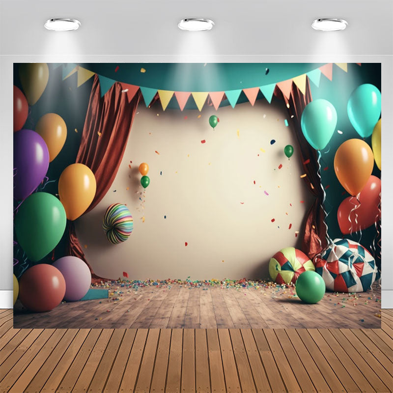 Lofaris Colorful Confetti Balloons 1st Birthday Backdrop