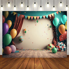 Lofaris Colorful Confetti Balloons 1st Birthday Backdrop